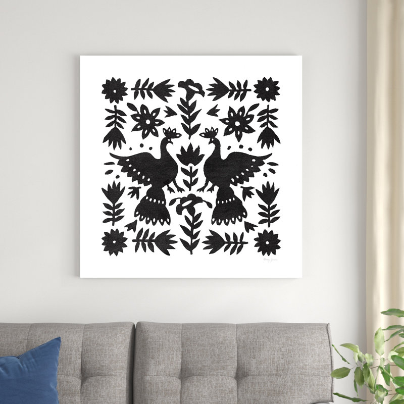 Otomi Elegance noir II, H 36 po x l 36 po x P 1,25 po
