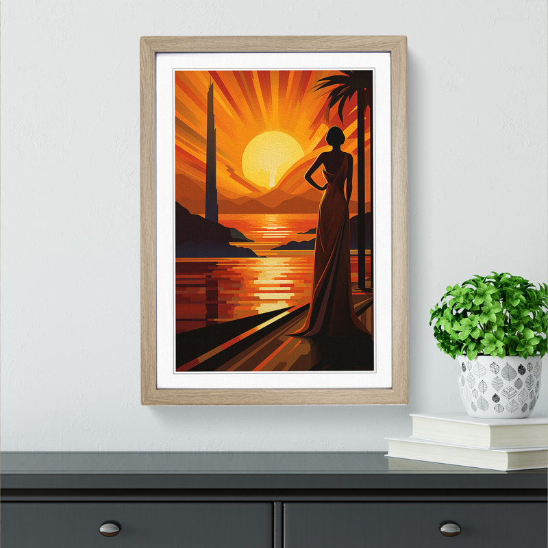 Single Picture Frame Print on Wood, 46cm H x 34cm W, Oak Framed