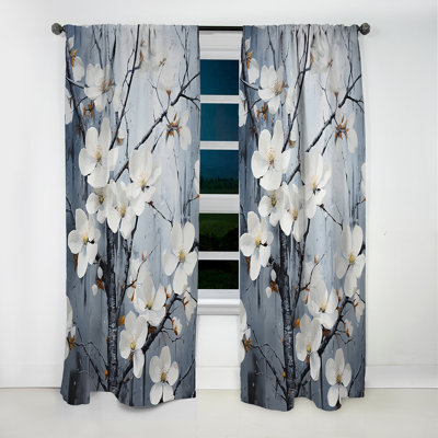 Gillen - Dogwood Curtain - Blackout Floral Curtain - 1 Panels
