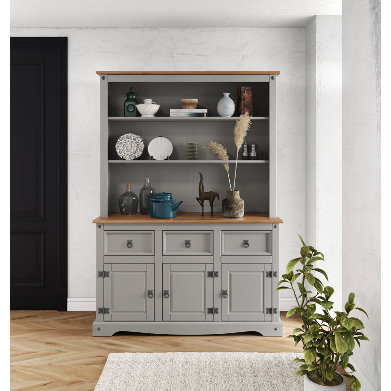 Tess 125cm Sideboard with Bar Hutch, Grey