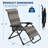 1 pcs 33 inch Gray Patio Rattan Folding Reclining Chair, Adjustable Portable Lounge Chair with Wide Armrests, Heavy Duty Wicker for Poolside, Balcony, Backyard & Garden-1339718445