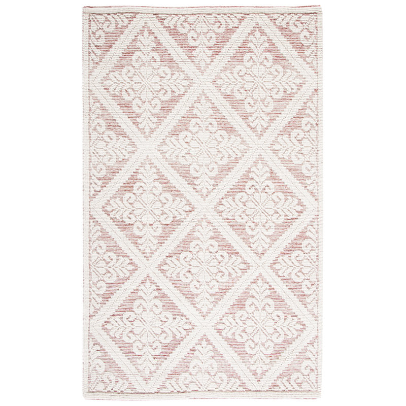 Vermont Hand Woven Wool Damask Rug, Rectangle 4' x 6'