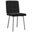  Ensemble de 4 chaises de salle à manger en velours noir (100% polyester), contreplaqué, métal