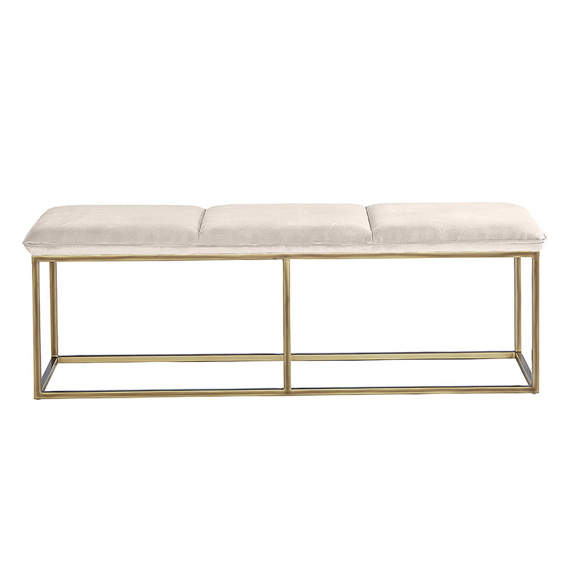 Alley Upholstered Tufted Bench, Dark Gray Performance Basketweave