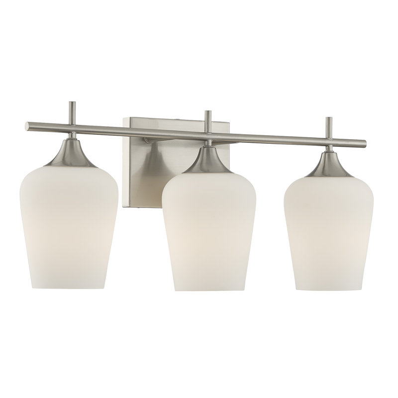 Éclairage pour meuble-lavabo à intensité variable Breena, Nickel satiné, White