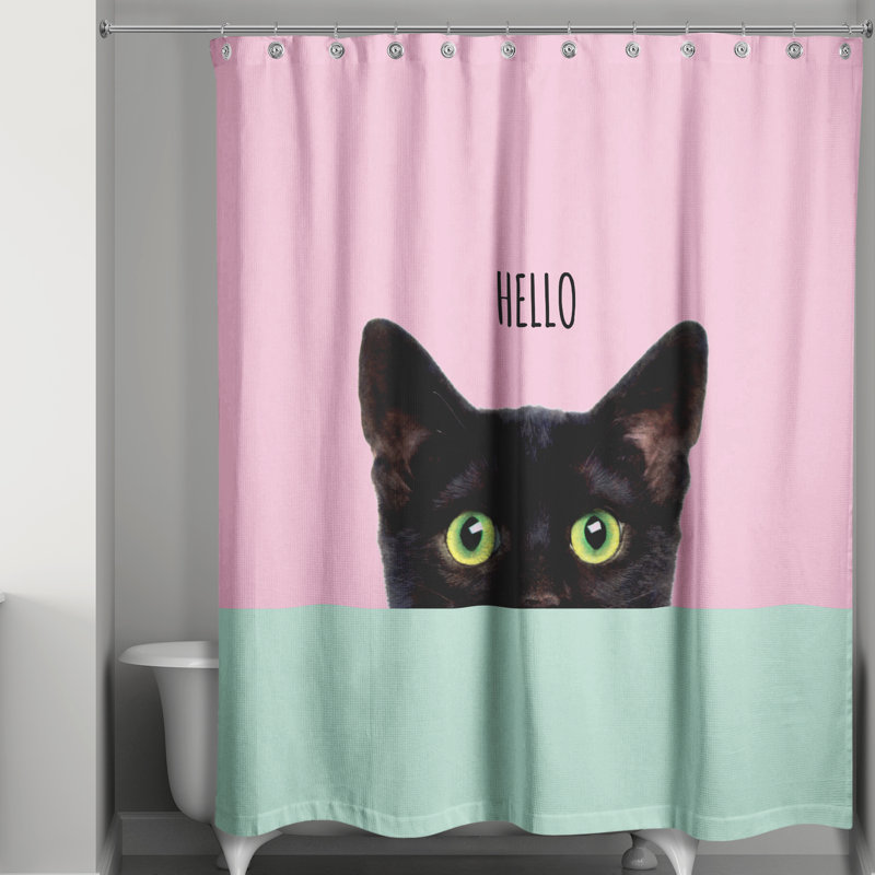 Rideau de douche simple Cats Collection, Rose
