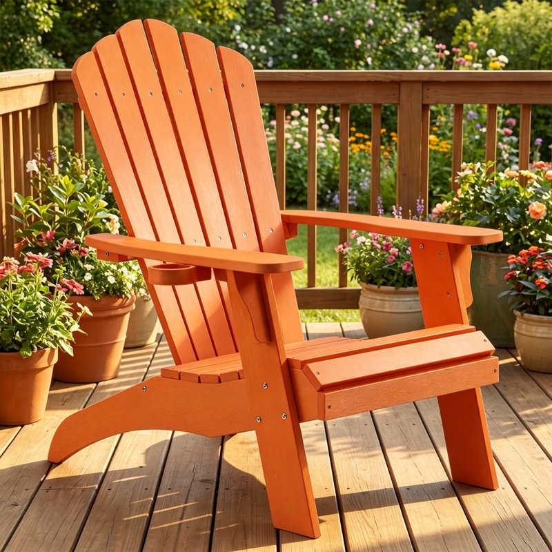 Fauteuil Adirondack surdimensionné avec porte-gobelet, Orange