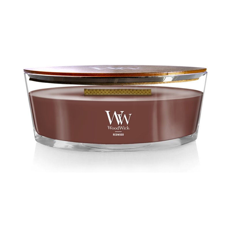 WoodWick® Hinoki Dahlia Ellipse Candle, Dark Red, 3.3" H x 4.6" W x 7.6" D