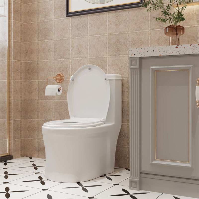 Siège de toilette rond avec charnières verrouillables, conception sans oscillation, fermeture lente, nettoyage facile, convient aux toilettes standard
