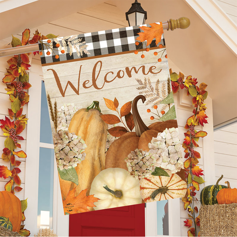 Drapeau de bienvenue de style ferme d'automne 28x40