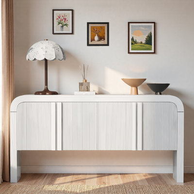 Console avec 4 portes ondulées et tablettes réglables