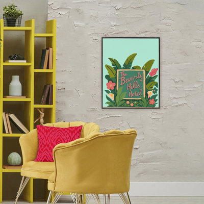 Beverly Hills Hotel Framed Giclee, design by Amelia Noyes