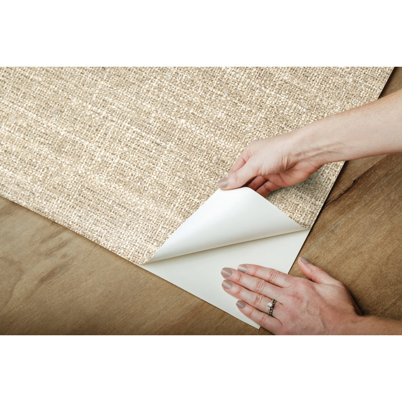 Papier peint adhésif tweed Hayley, Brun