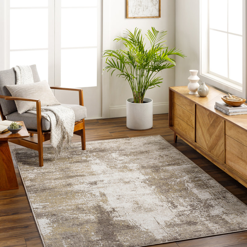 Amneris Abstract Area Rug, Taupe, Rectangle 240 x 305 cm