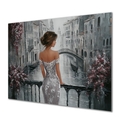 Femme en Italie le jour du mariage - art mural en métal mode femme, impression sur métal glam