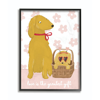 « dog family love rose yellow animal », impression