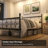 Queen Size Metal Bed Frame with Vintage Circular Headboard and Footboard, No Box Spring Needed, Noise-Free, Easy Assembly, Black-1858839361