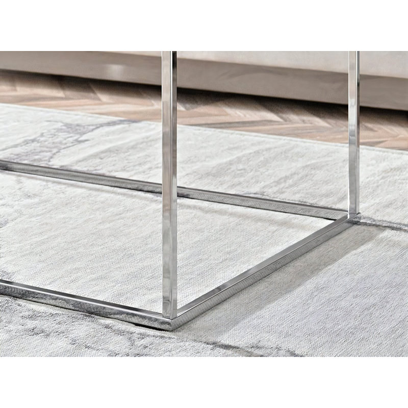 Gatun Frame Coffee Table, Silver, White