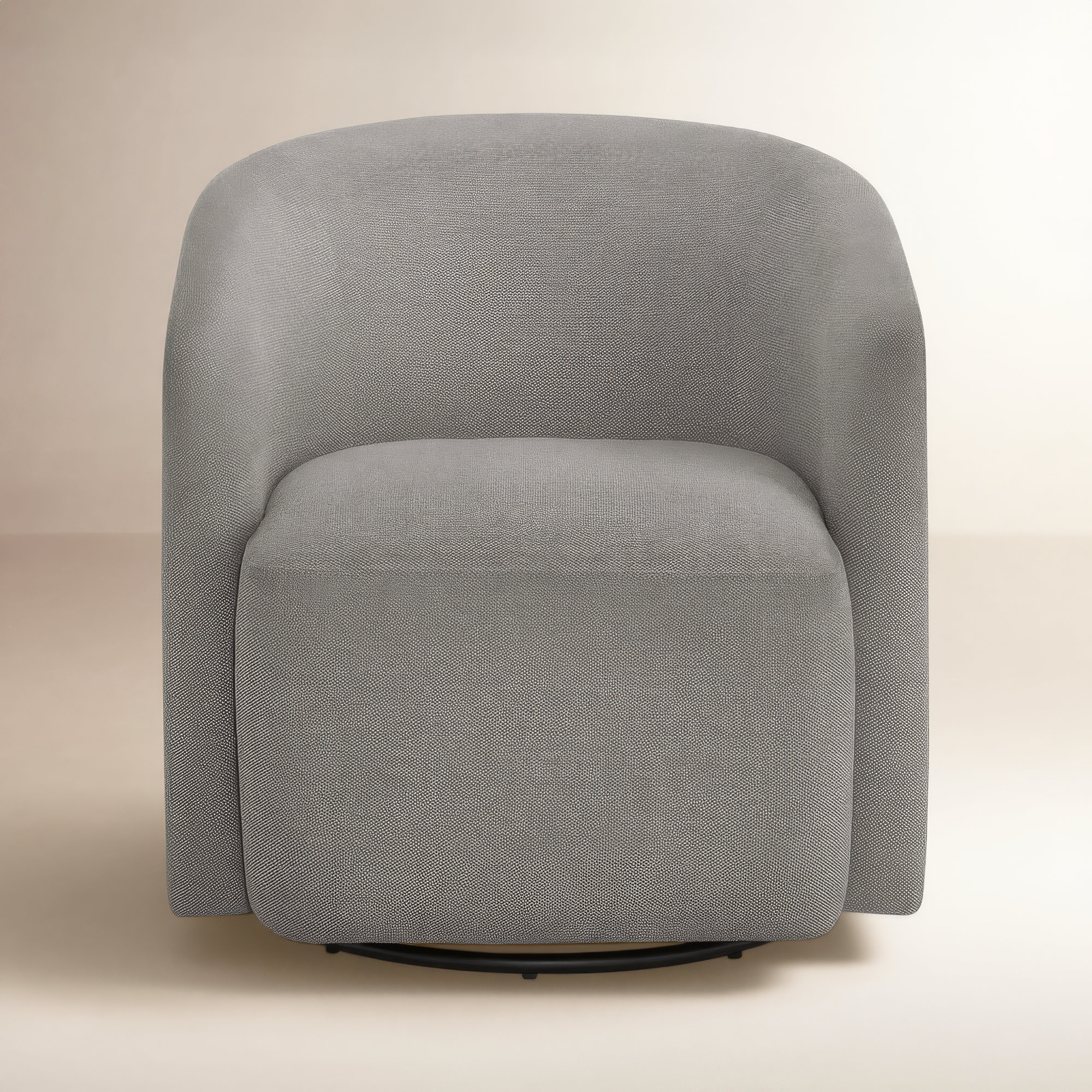 Arlo Swivel Barrel Chair, Gray Polyester Blend