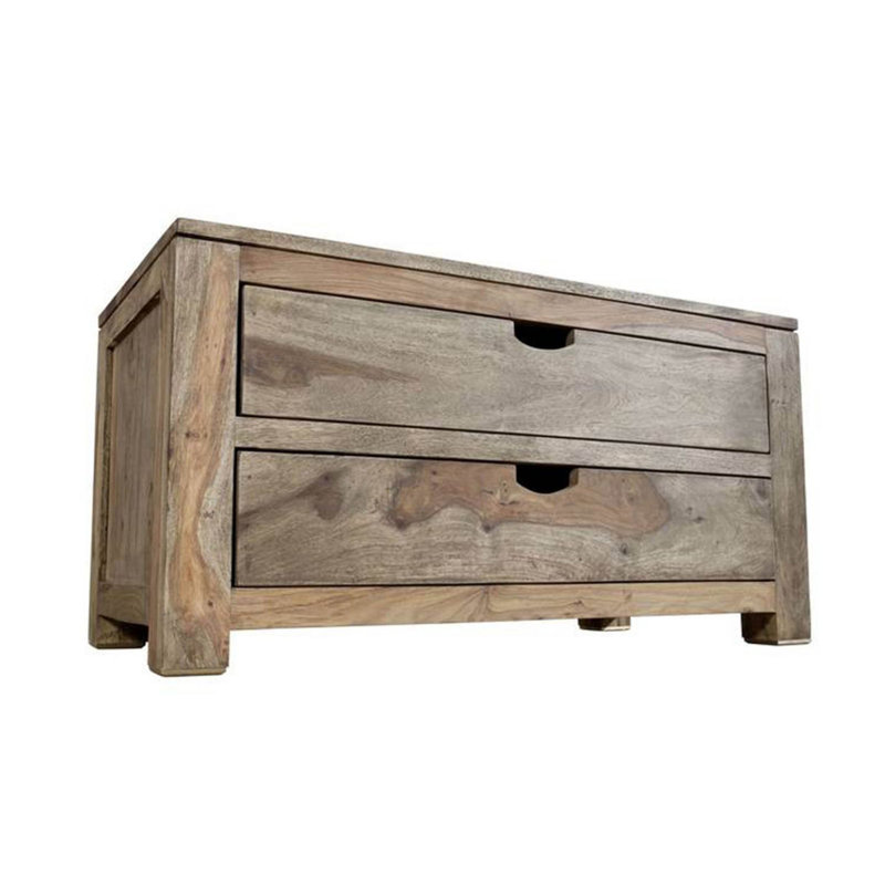 Nature Solid Wood 87cm W 2 - Drawer Chest of Drawers