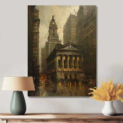 «Yellow Winter Banks Heritage In New York» - décoration murale Banks