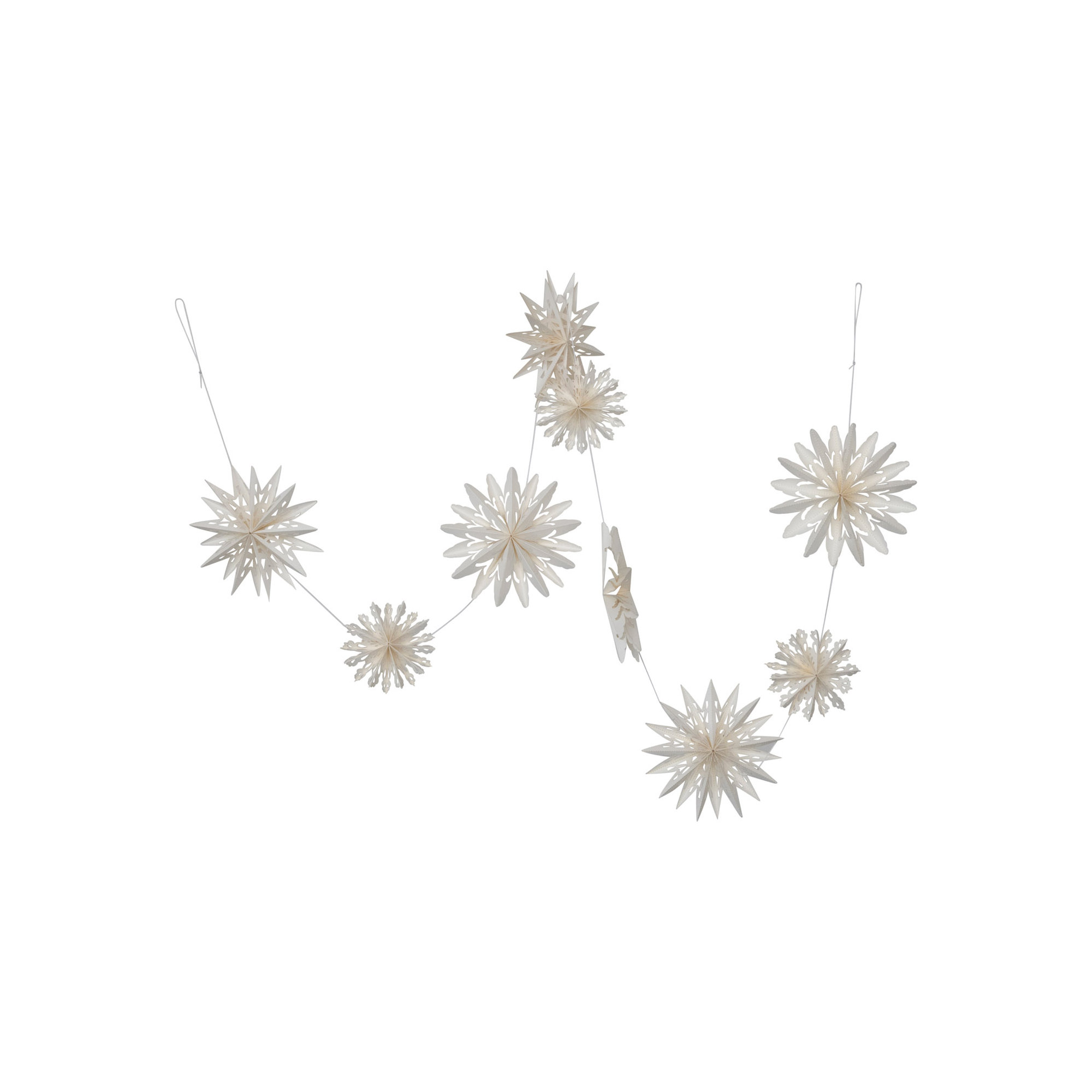 Jelesa 6' White Paper Snowflake Novelty Garland