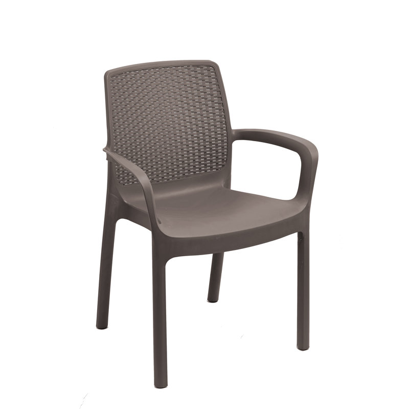 Dyani Stacking Patio Dining Armchair, Brown