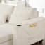 Canapé-lit 37,4 po en velours côtelé beige à double mode avec ports, porte-gobelets, rangement caché et poches latérales