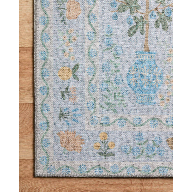 Tapis intérieur / extérieur en polypropylène tissé à la machine Rubell, Tapis de couloir 4 pi 11 po x 9 pi 10 po