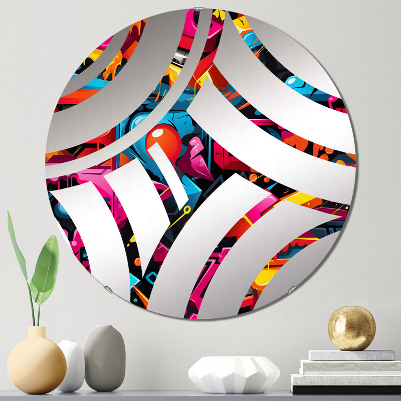 Miroir décoratif Popart Neon Graffiti Fusion, 23,6 po x 23,6 po