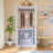 20" D Armoire Wardrobe Closet With Fluted Glass, 71" H Clothing Storage Cabinet With Hanging Rod And Soft-Close Doors-1198494114