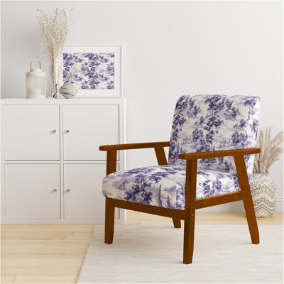 Chaise d'appoint French Country - Fauteuil mauve en pastel