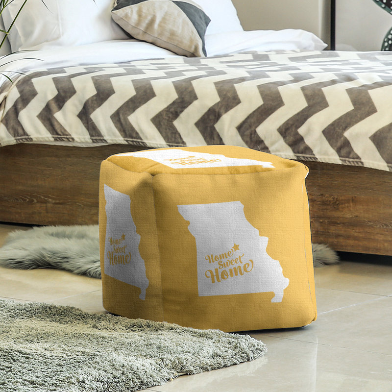 Repose-pieds cubique pour villes jefferson home, Jaune