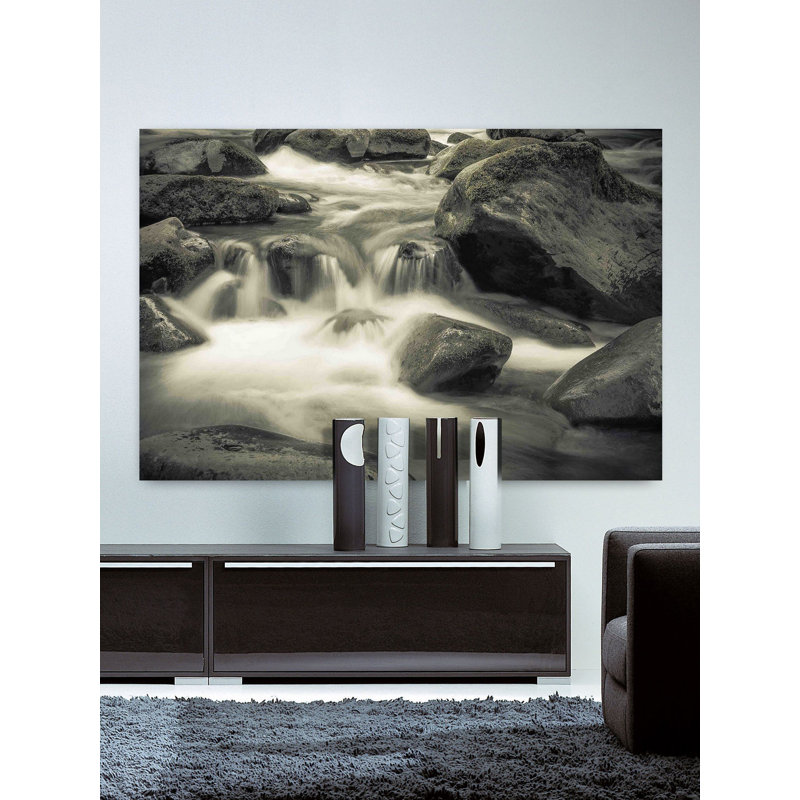 Black & White Abstract Landscape Canvas Print, 20" x 14"