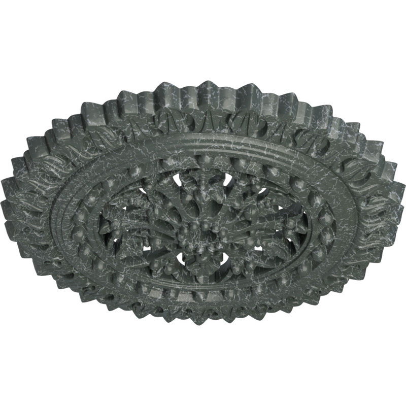 Médaillon de plafond H 18 1/2 po x l 18 1/2 po x P 1 1/2 po Sellek, Craquelure vert athénien
