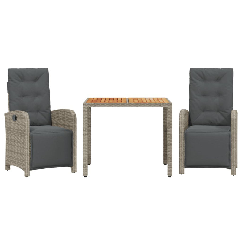Square 2 - Person 90cm Long Bistro Set with Cushions