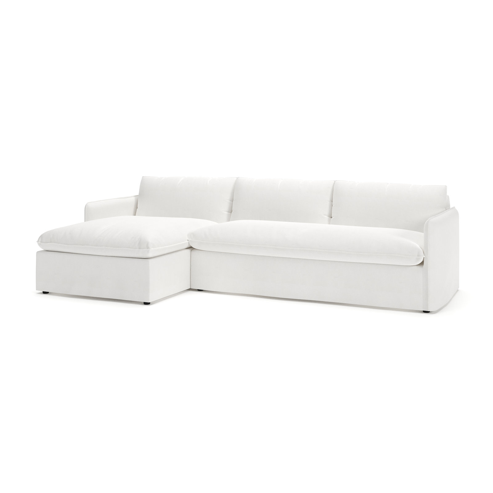 Bellatrix Sectional with Chaise, Left Hand Facing, Drusky Moonglow Sustain® Basketweave
