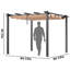 10'x10' Outdoor Retractable Pergola with Sun Shade Canopy Aluminum Beige-106897476-106897479