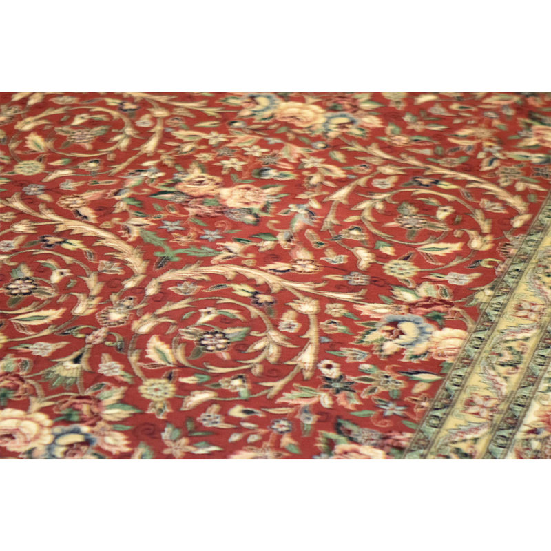 High-Quality Hand-Knotted Rust And Ivory Area Rug