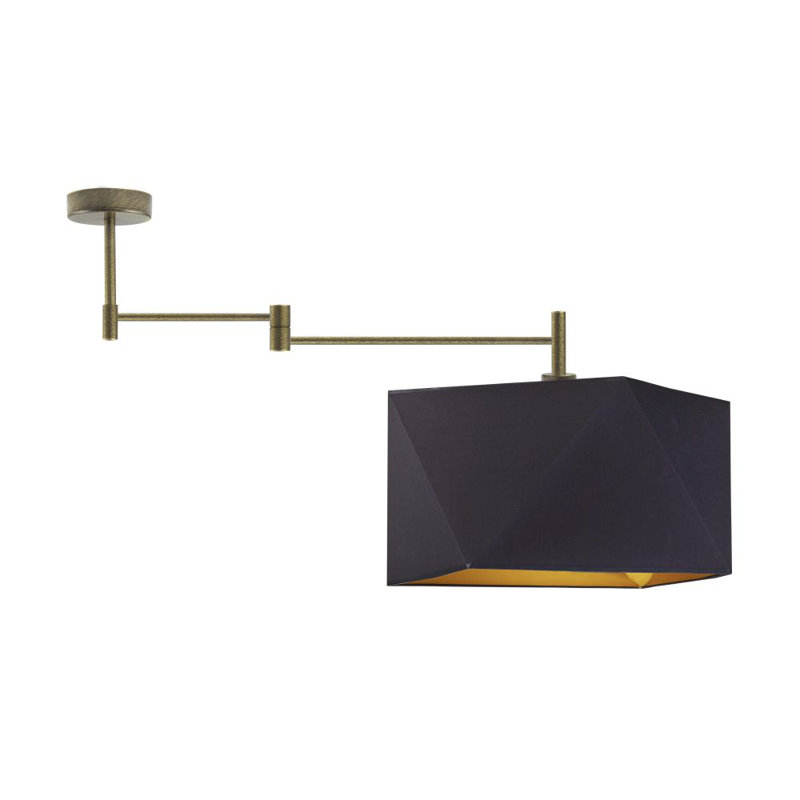 Adish Fabric Semi Flush Mount, Black, Brushed Bronze