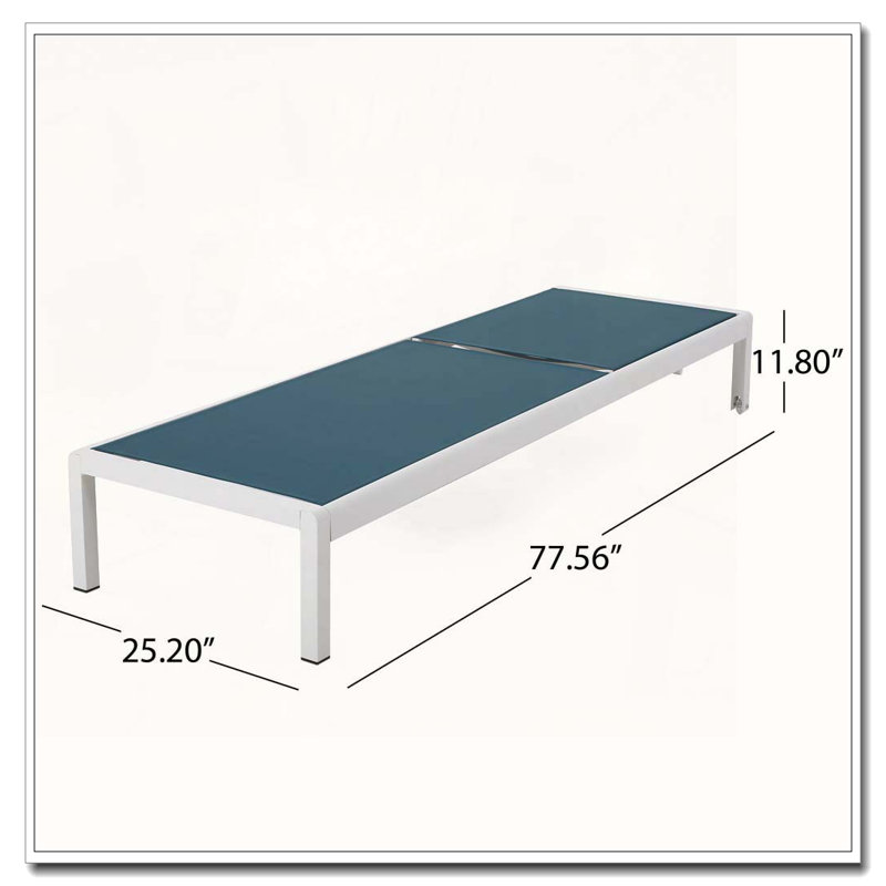 CHAISE LUNGE, Blanc et bleu