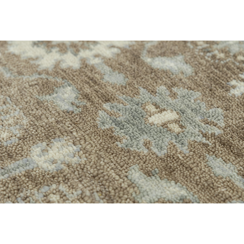 Tapis oriental brun en laine noué à la main Belmont, Rectangle de 2 pi x 3 pi