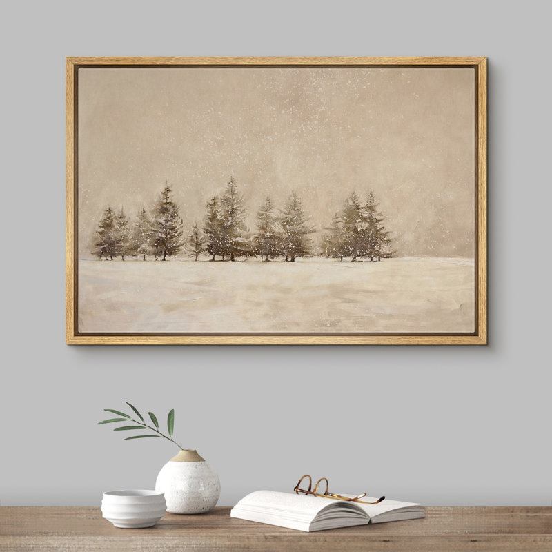 «Winter Minimalist Snowy Pine Trees», reproduction de paysage, cadre photo, impression sur toile, art mural, Naturel