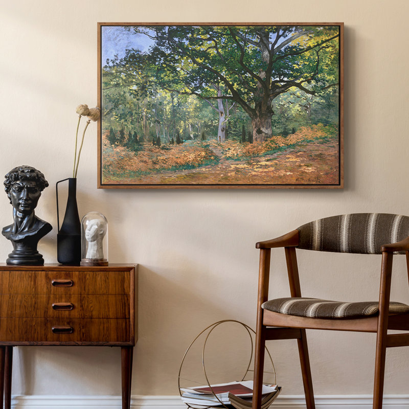 Paysage rétro-CCXL III, H 27 po x l 41 po x P 2 po, Toile encadrée noyer flottant