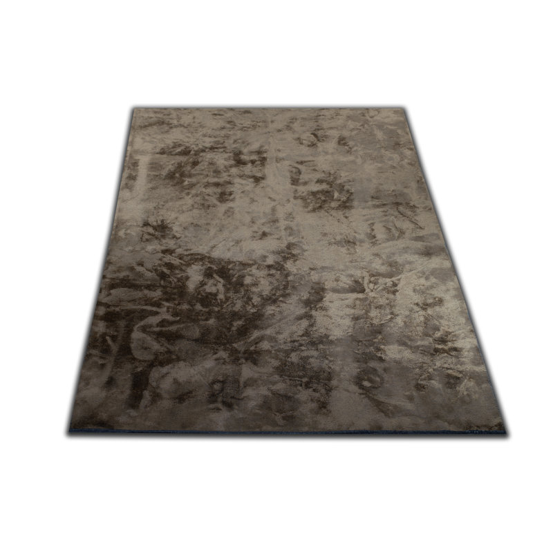 Rapture Contemporary Glossy Light Brown Area Rug, Rectangle 7'10" x 9'10"