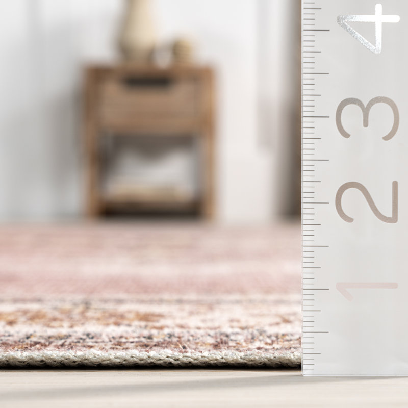 Guendi Oriental Machine Woven Polyester Area Rug in Brown, Rectangle 8' x 10'