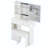 29.2" Small Size Left Drawer Desktop Vanity Table + Cushioned Stool, 2 Ac+2 Usb Power Station, Hair Dryer Bracket, Extra Large Touch Control Sliding Led Mirror, Tri-Color Switching, Brightness Adjust-18552189