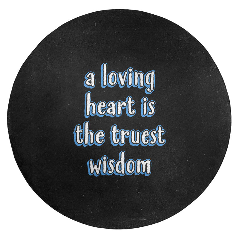 Tapis en poly-tableau noir style "love quoted", Rond 5 pi