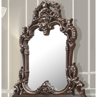 Miroir cerisier sculpté à la main en noyer
