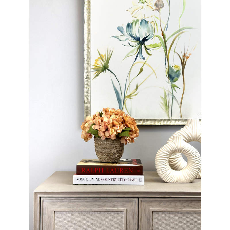 Fall Hydrangea Floral Arrangement, Pink/Peach